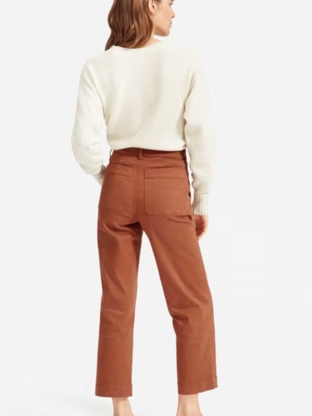 Everlane The Straight-Leg Crop in cocoa/rust size 2
